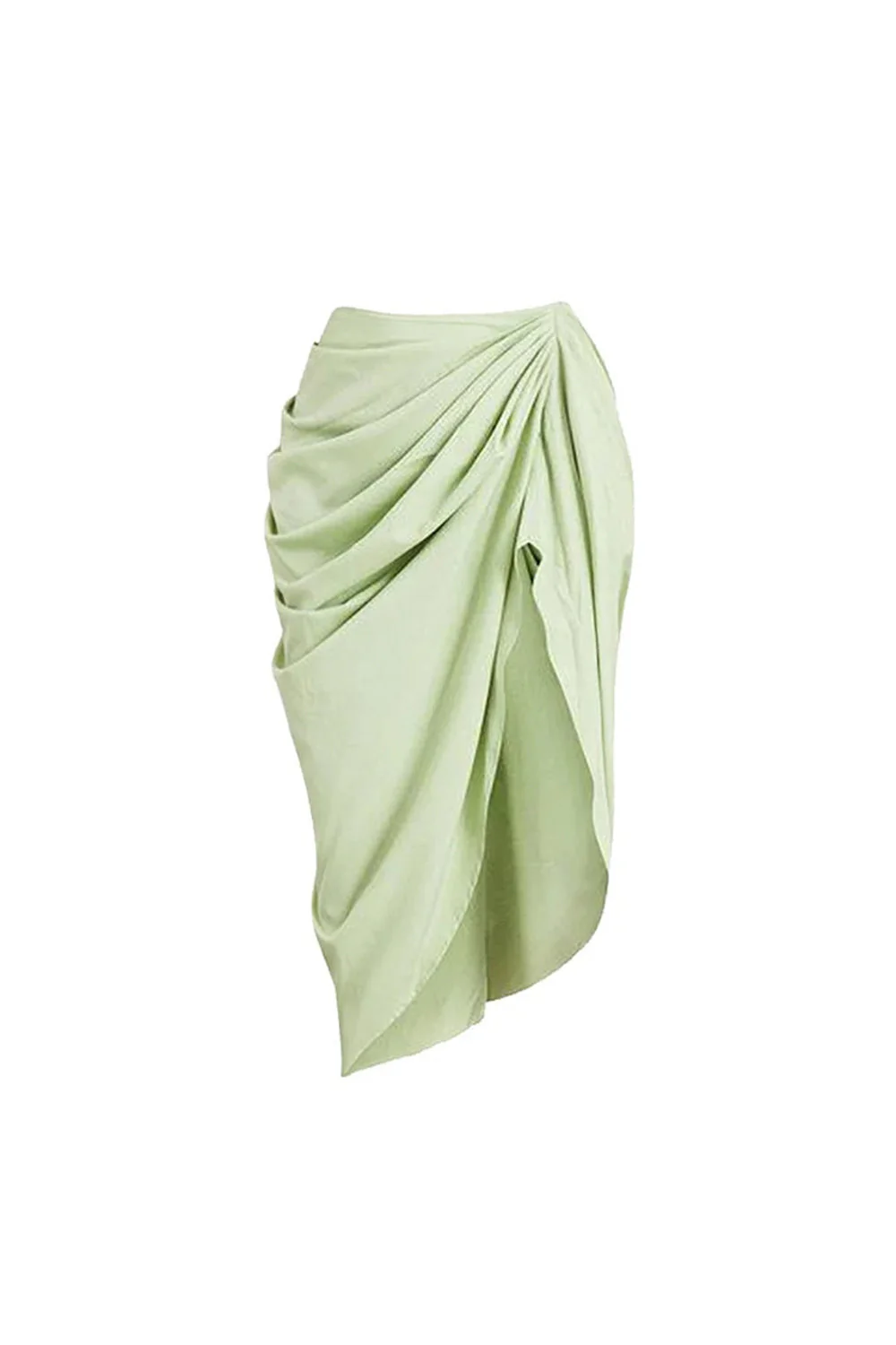 Corset vert à une épaule avec maillot de bain froncé et couverture - Image 4