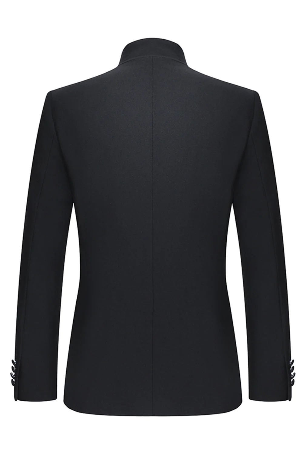 Costume 2 pièces col mao homme noir slim fit - Image 3