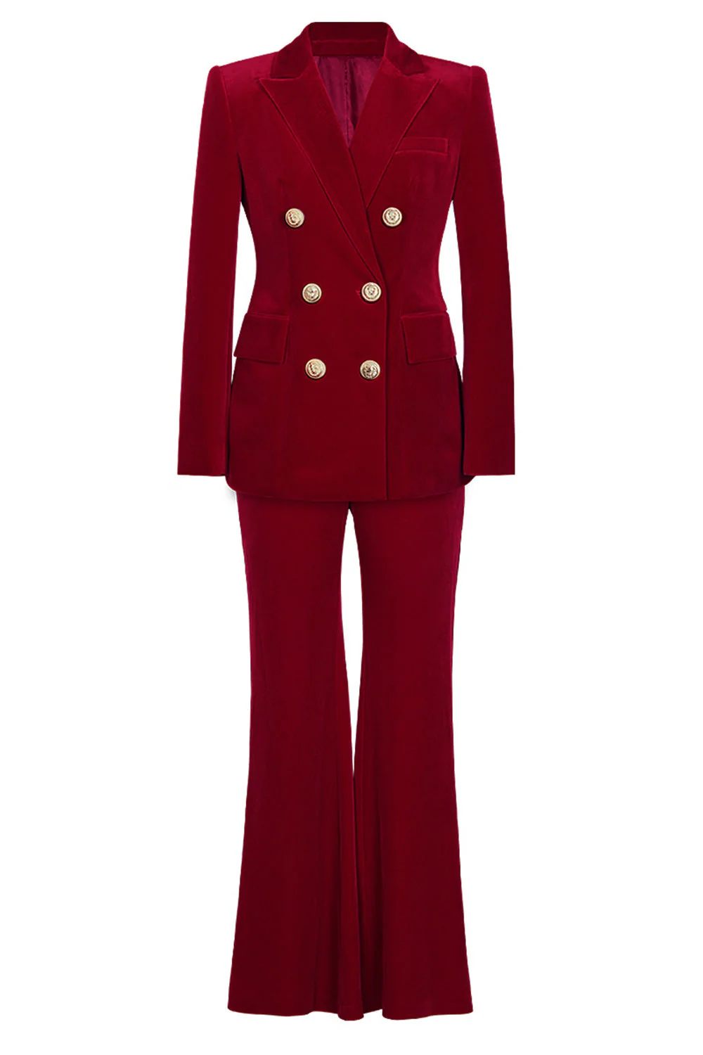 Costume 2 pièces femme bleu marine à double boutonnage ajusté - Image 6