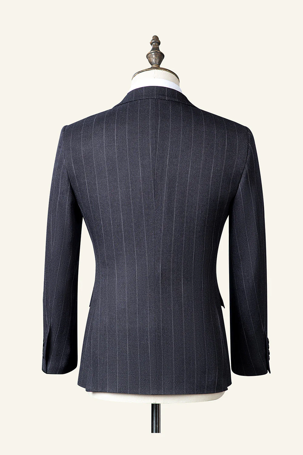 Costume homme 3 pièces noir à revers cranté - Image 2