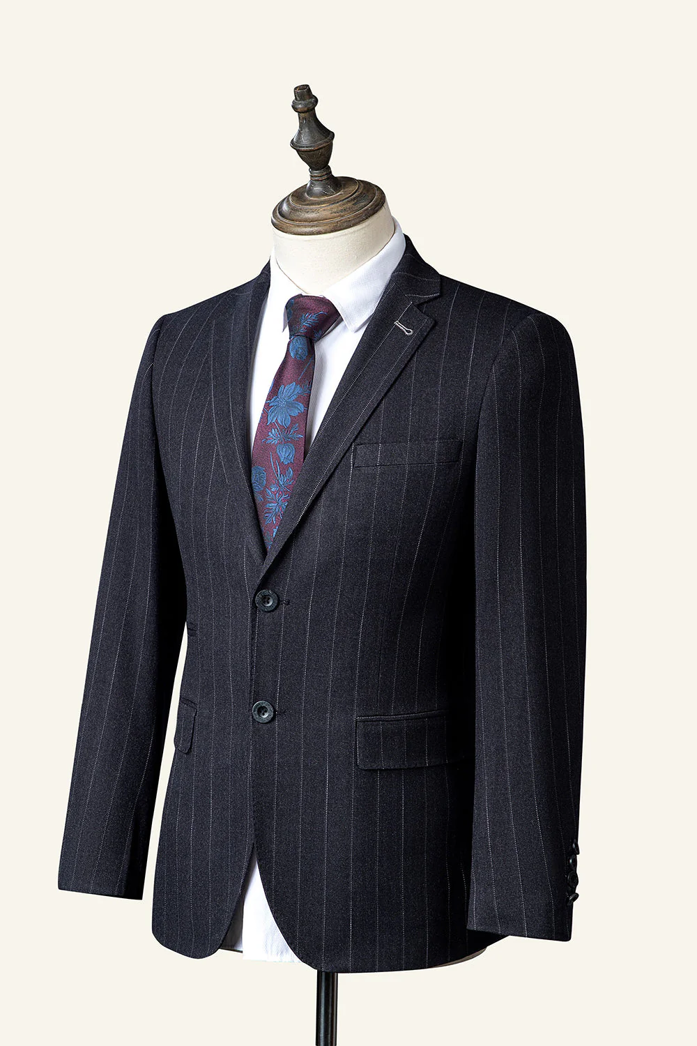 Costume homme 3 pièces noir à revers cranté - Image 3