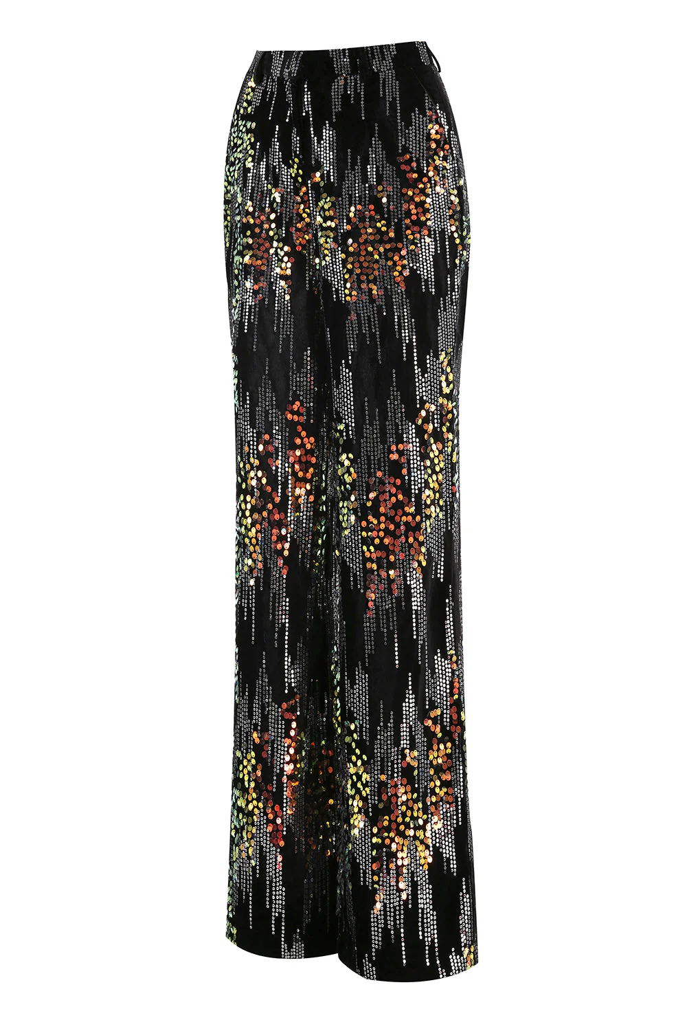 Costume de bal 2 pièces pour femmes à revers en pointe noir scintillant - Image 9