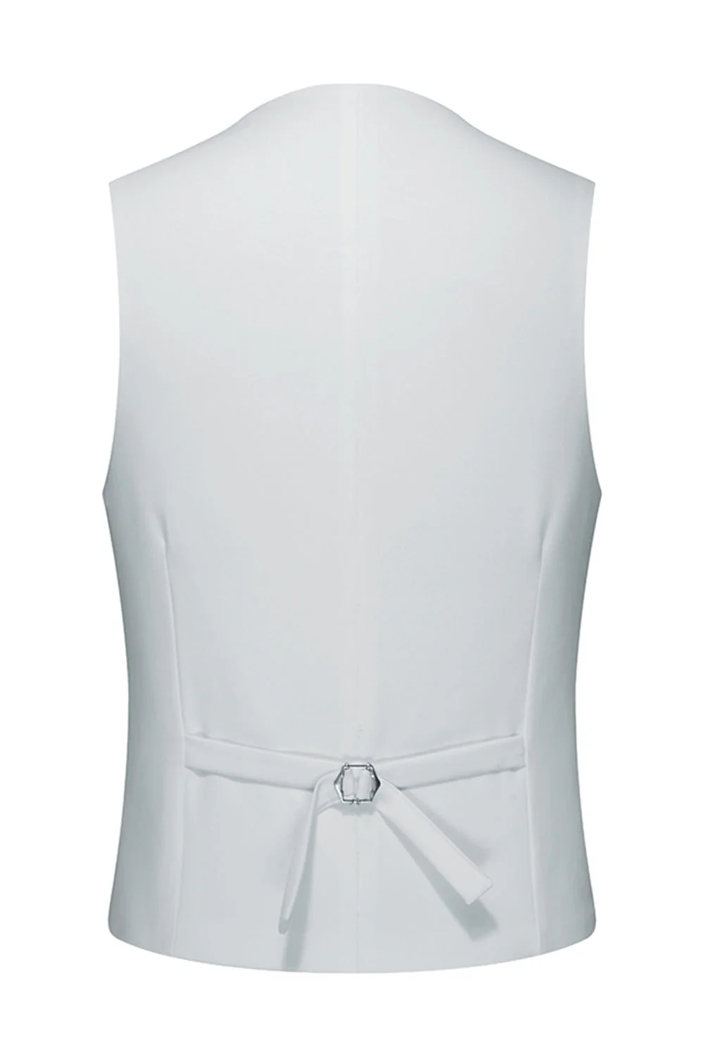 Costume de mariage blanc 3 pièces à un bouton pour hommes à revers de pointe - Image 6