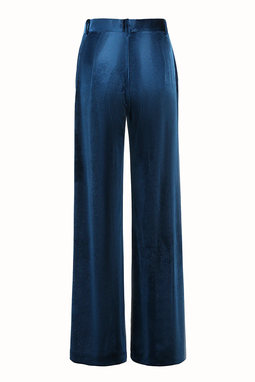 Costumes 2 pièces en velours bleu paon à revers crantés pour femmes - Image 8
