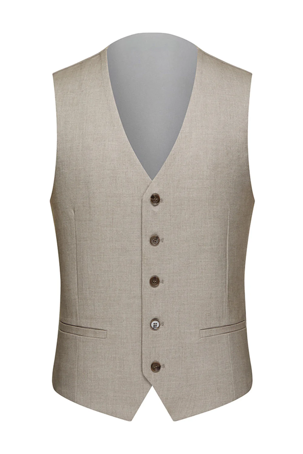 Costumes 3 pièces en revers de Peak Dark Khaki Dark Peak pour hommes - Image 5