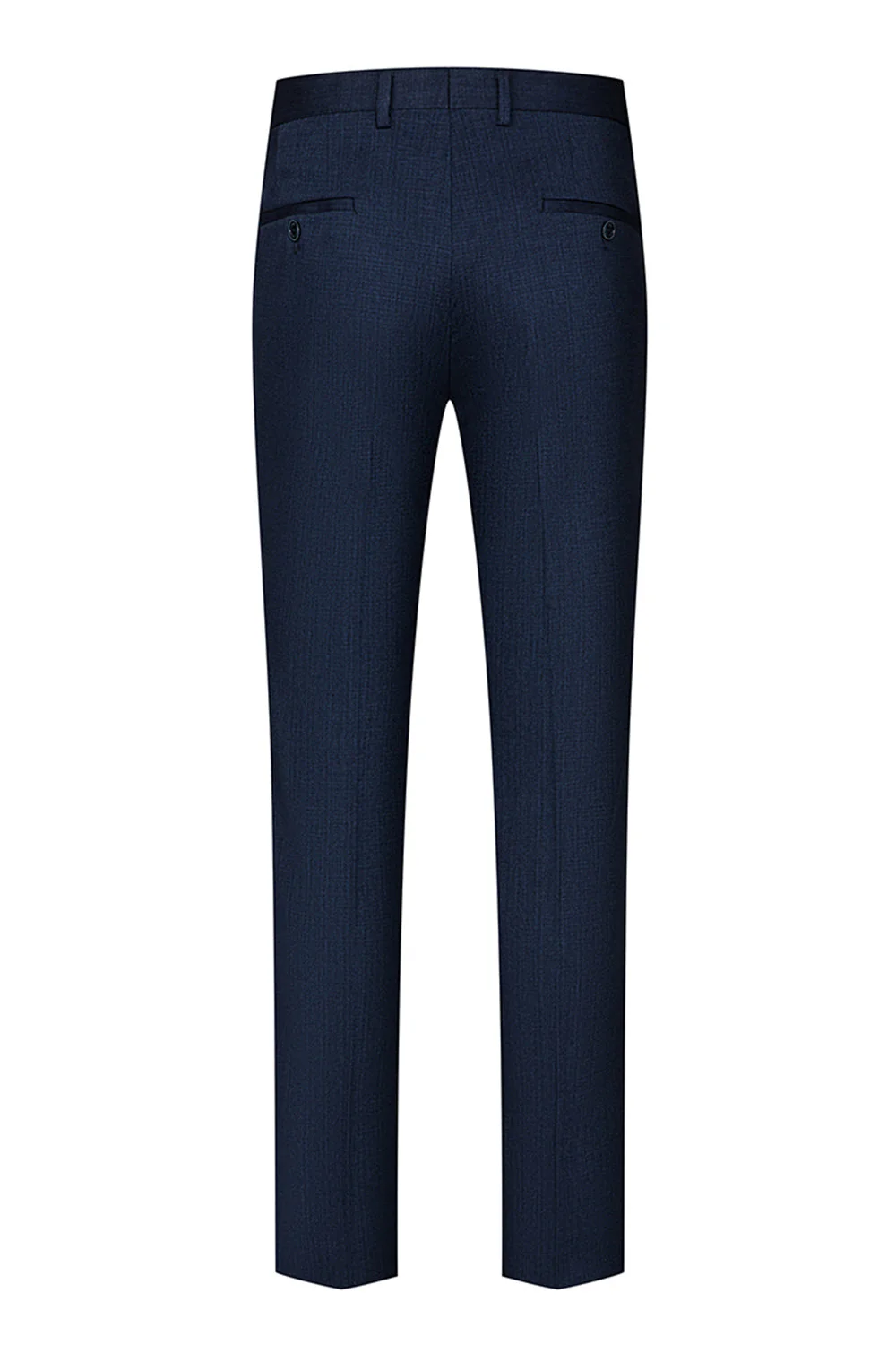 Costumes bleu marine 3 pièces à revers cranté un bouton pour hommes - Image 6