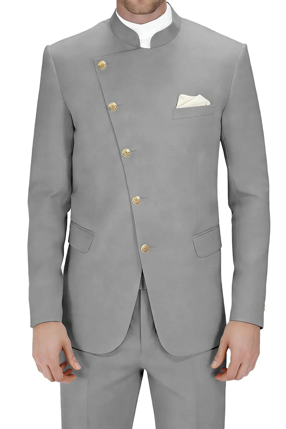 Costumes de bal de bal Royal Blue Simple Boutonnés 2 pièces pour hommes - Image 17