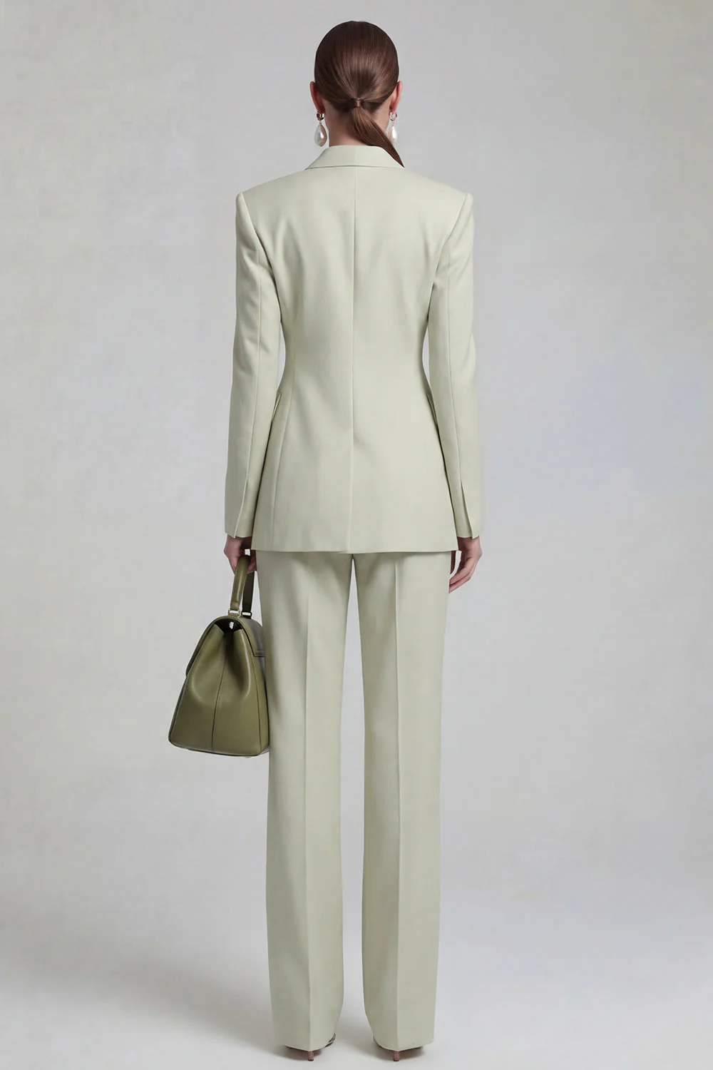 Costume de bal vert revers pointe double boutonnage coupe slim - Image 2