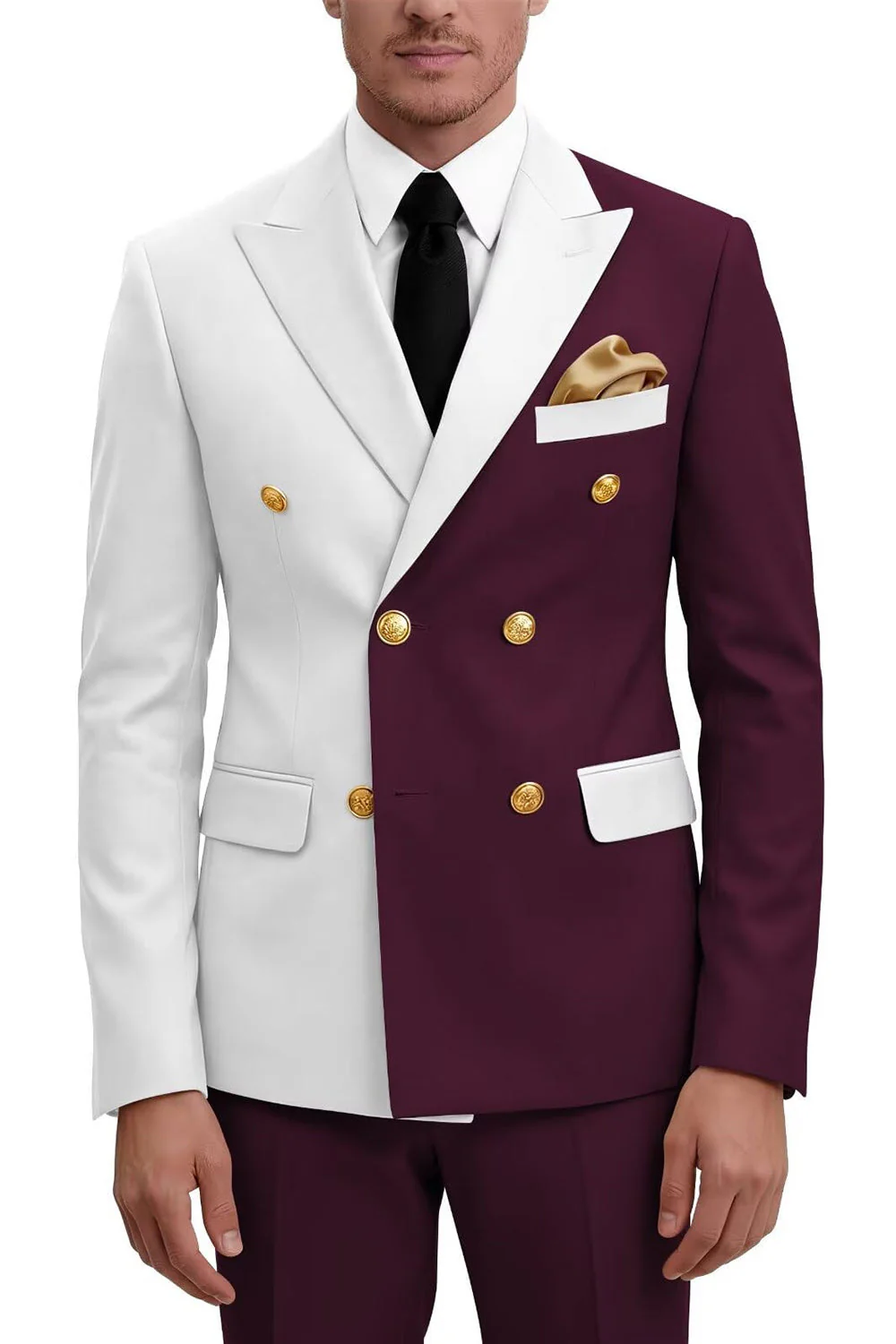 Costumes de bal double boutonnage double boutonnage violets pour hommes - Image 9