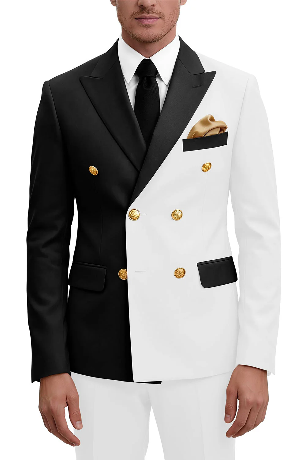 Costumes de bal masculins double boutonnage violet à revers pointé deux pièces - Image 26