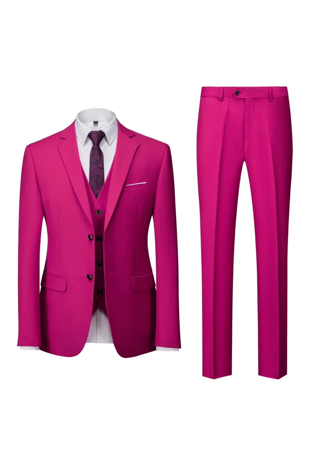 Costumes de bal pour hommes à boutons simples gris foncé en 2 pièces - Image 10