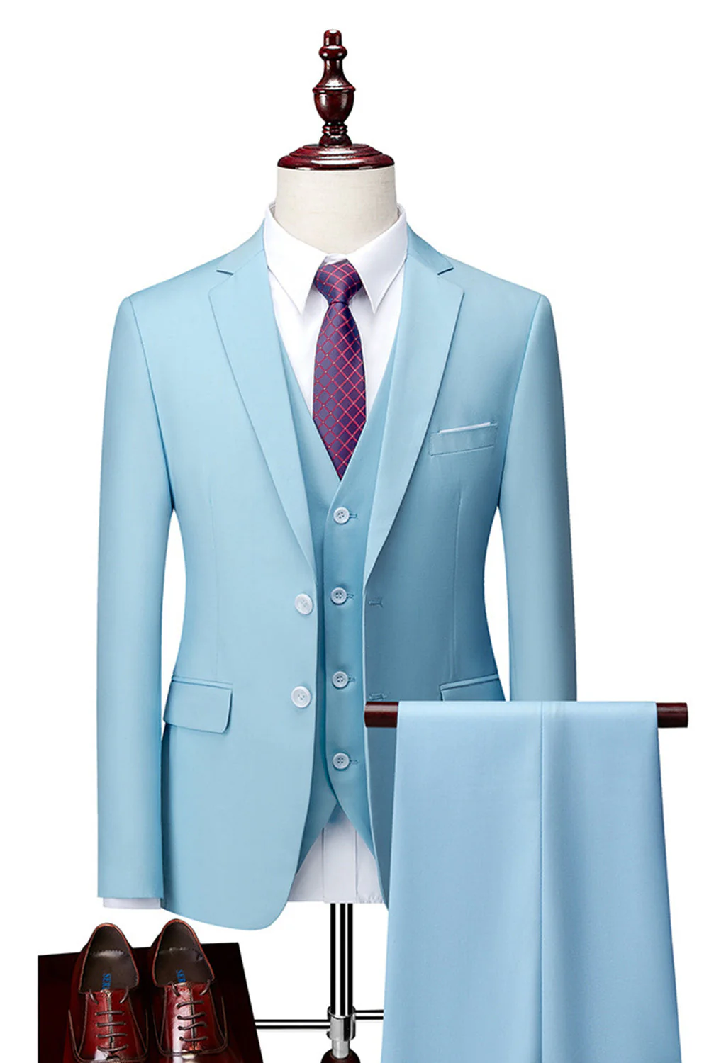 Costumes de bal pour hommes à boutons simples gris foncé en 2 pièces - Image 14