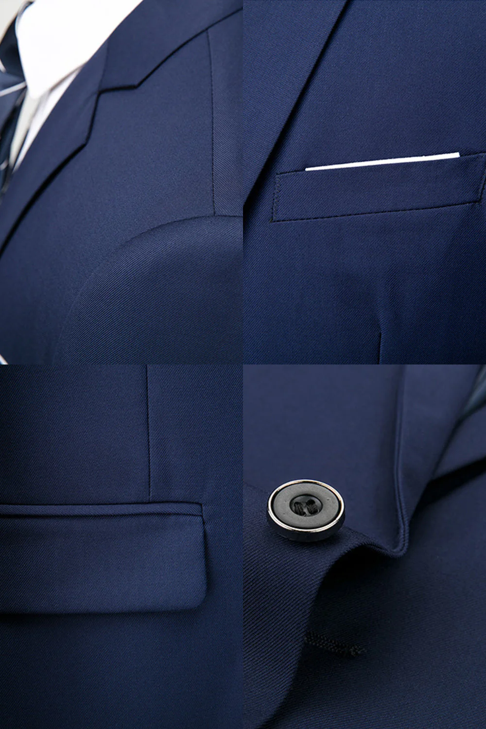 Costumes de bal pour hommes à boutons simples gris foncé en 2 pièces - Image 16