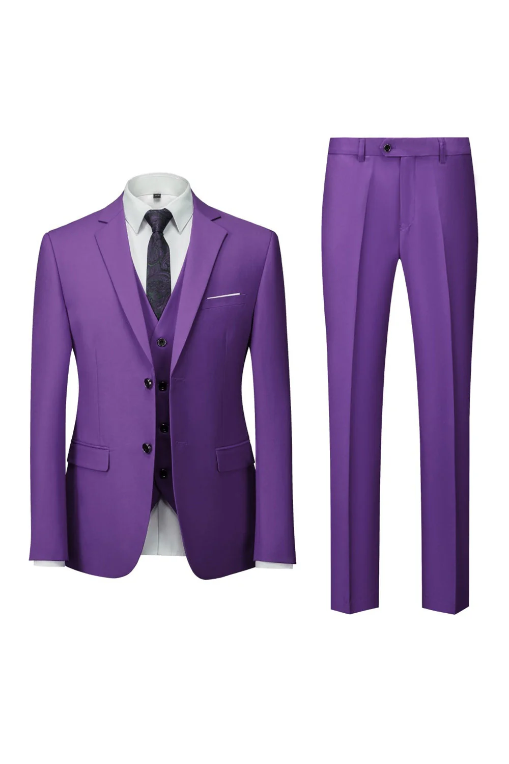 Costumes de bal pour hommes à boutons simples gris foncé en 2 pièces - Image 18