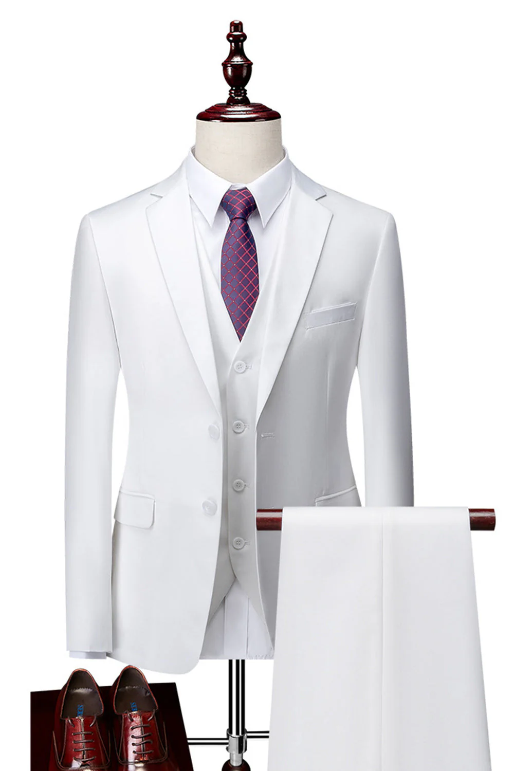 Costumes de bal pour hommes à boutons simples gris foncé en 2 pièces - Image 20