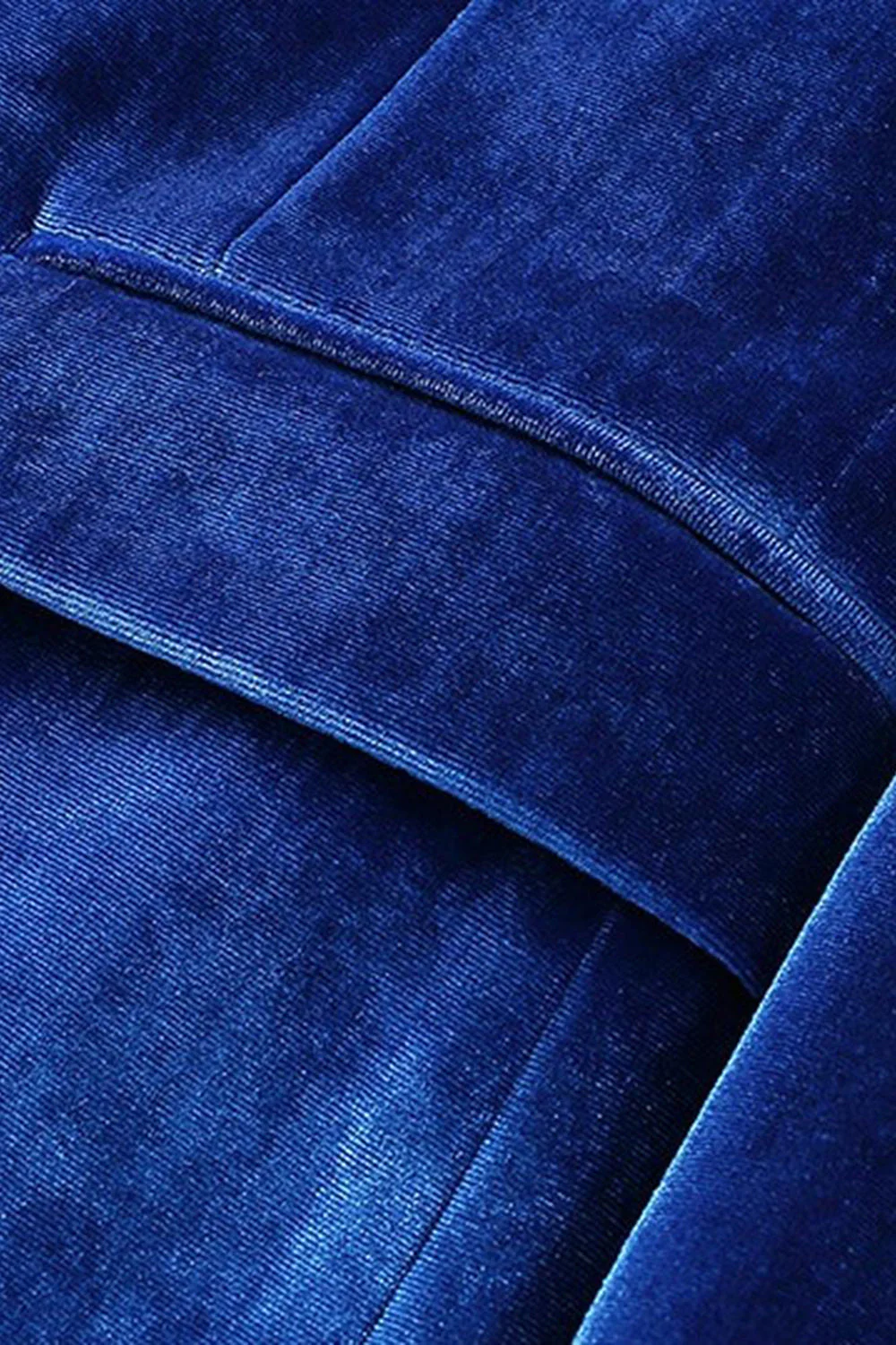 Costumes de bal pour hommes bleu royal en velours cranté à revers - Image 6