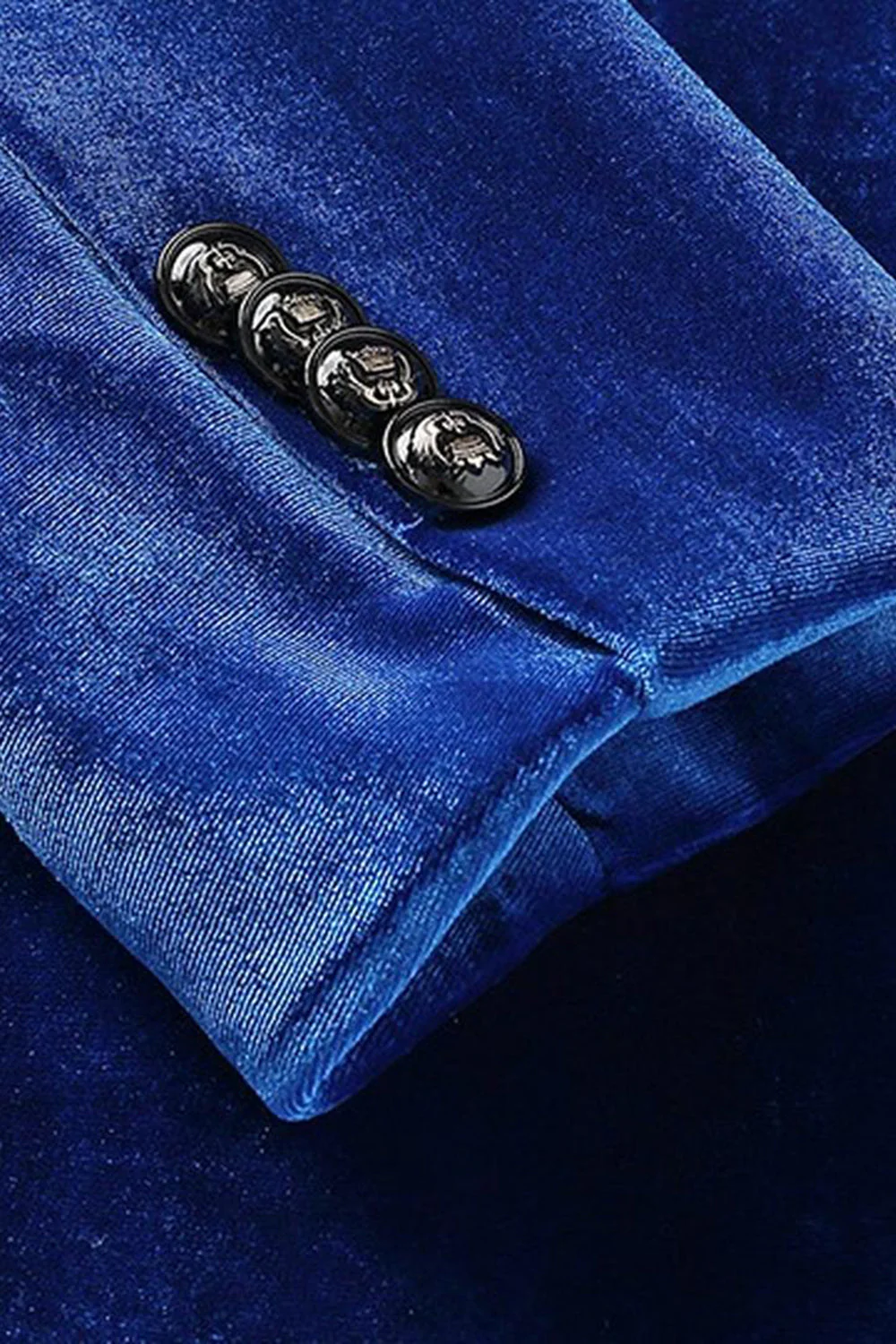 Costumes de bal pour hommes bleu royal en velours cranté à revers - Image 7