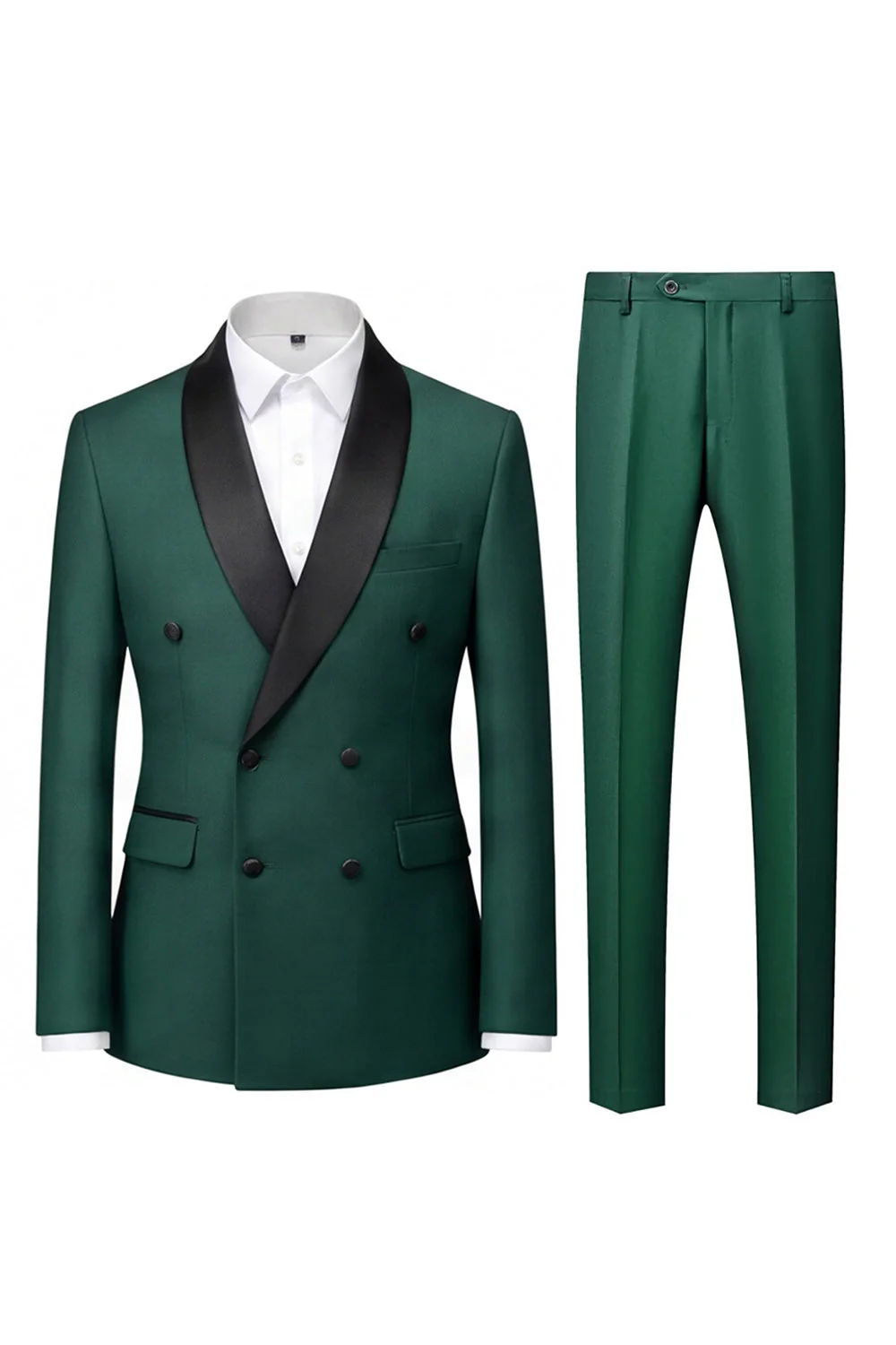 Costumes de bal pour hommes double boutonnage bleu clair en châle double boutonnage - Image 5
