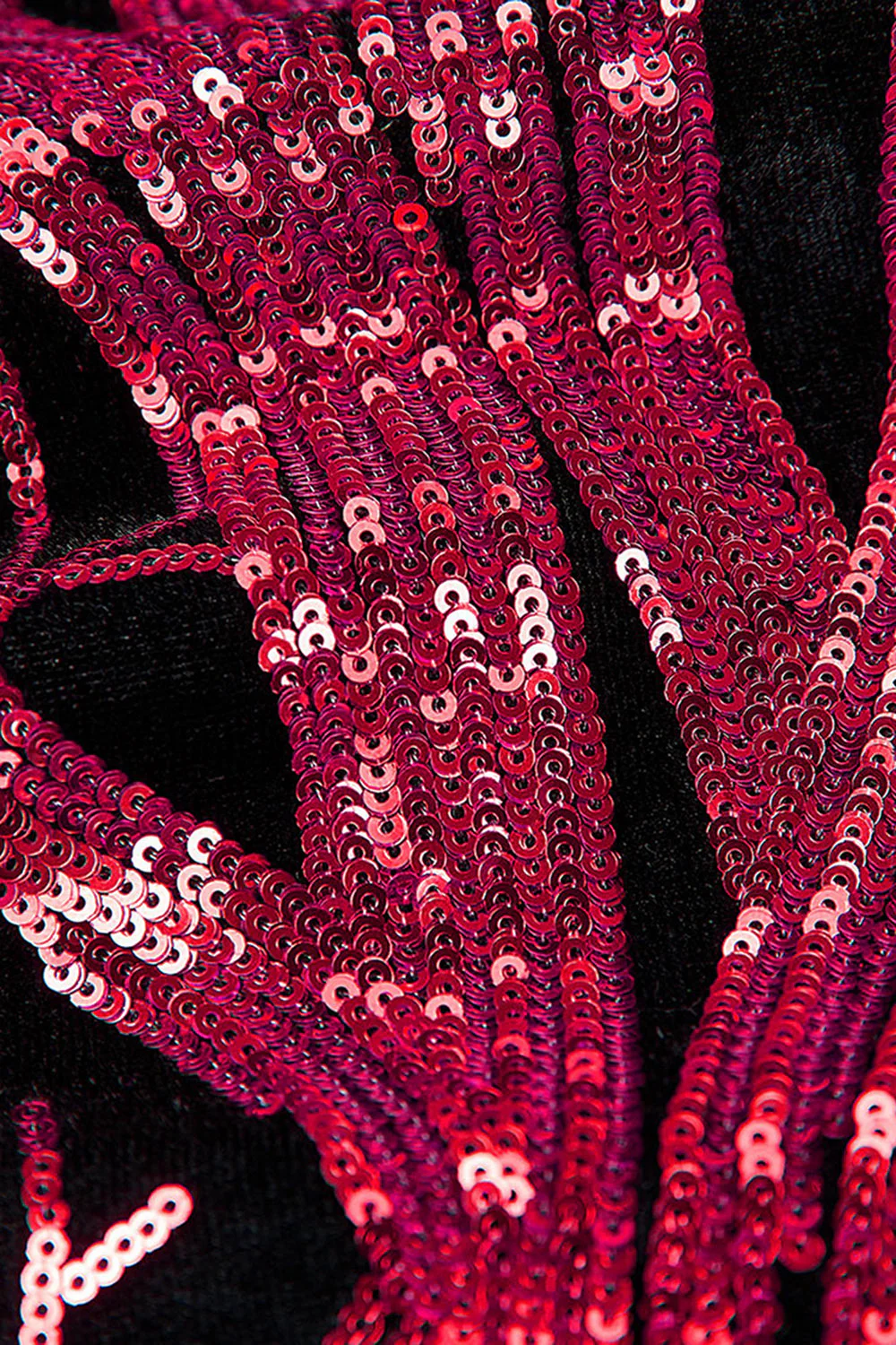 Costumes de bal pour hommes en 2 pièces en paillettes rouge foncé à paillettes - Image 8
