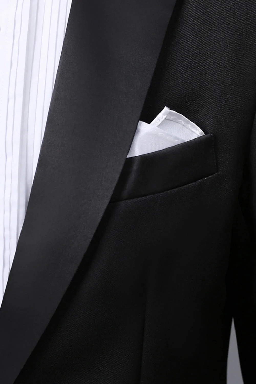Costumes de bal pour hommes en 2 pièces noirs à revers pointu un bouton - Image 5