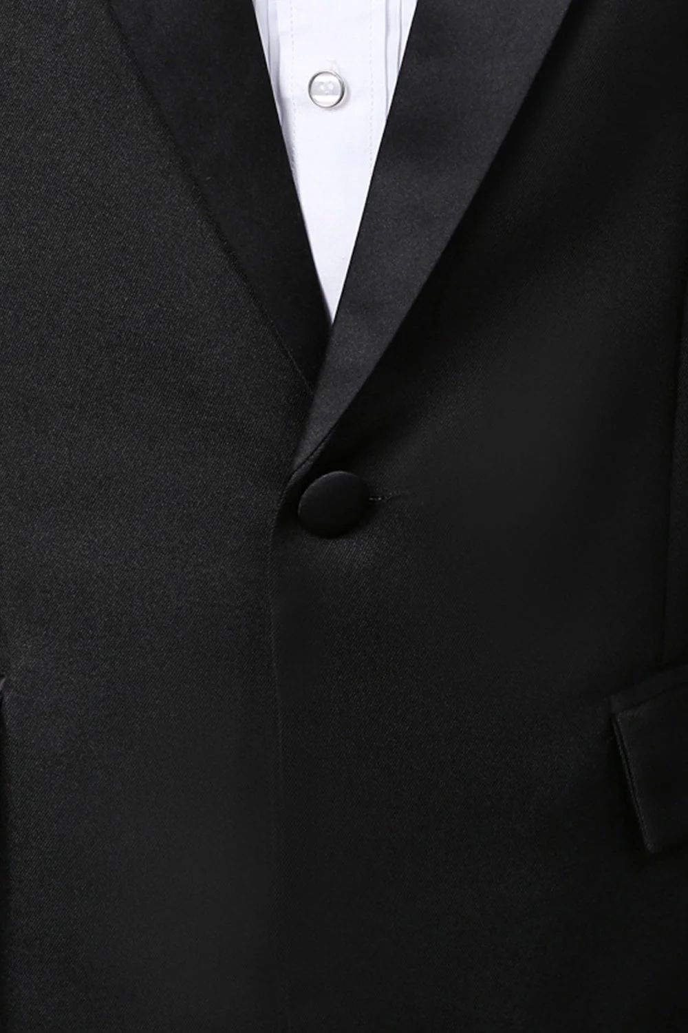 Costumes de bal pour hommes en 2 pièces noirs à revers pointu un bouton - Image 6