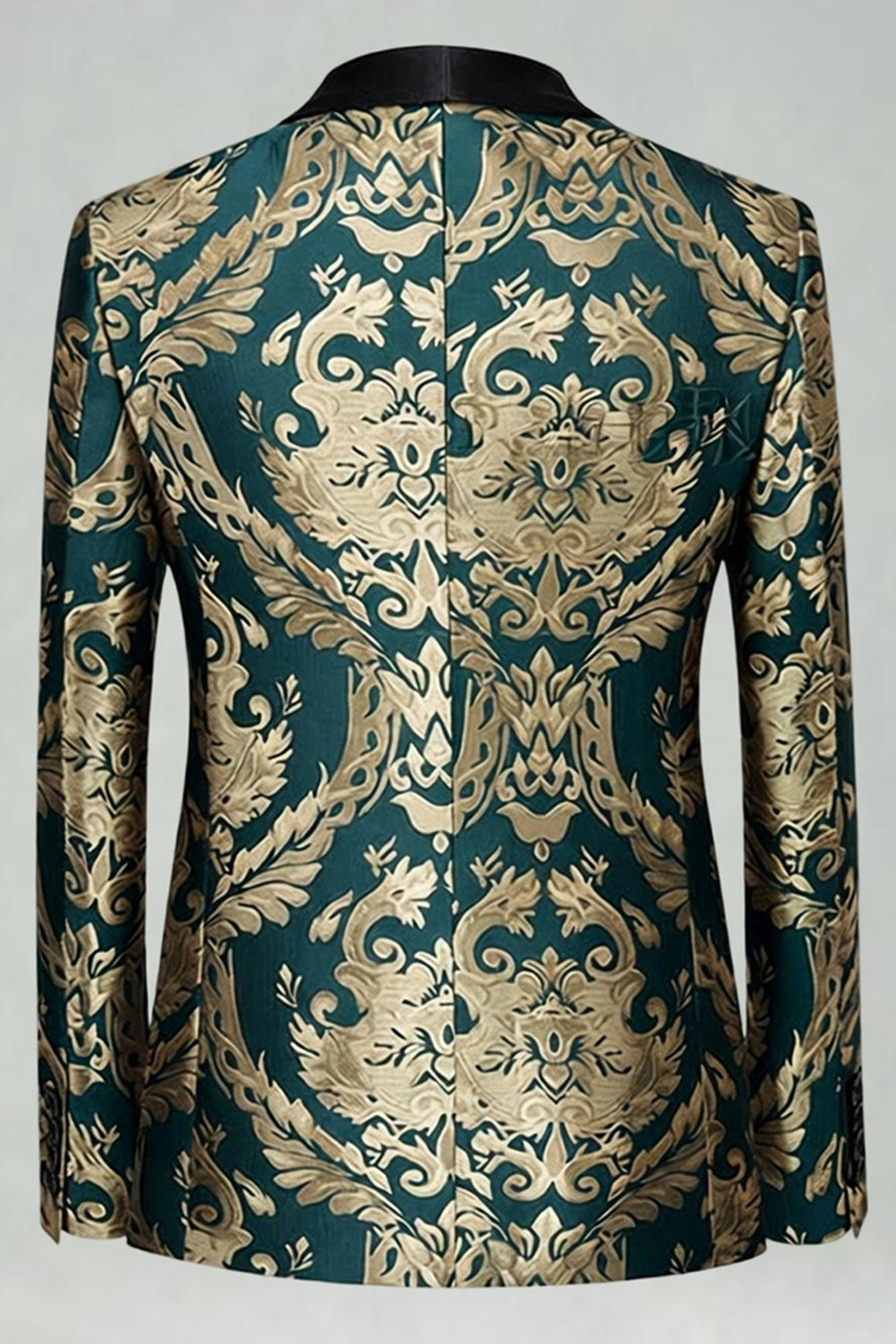 Costumes de bal pour hommes en châle en châle 2 pièces verts - Image 3