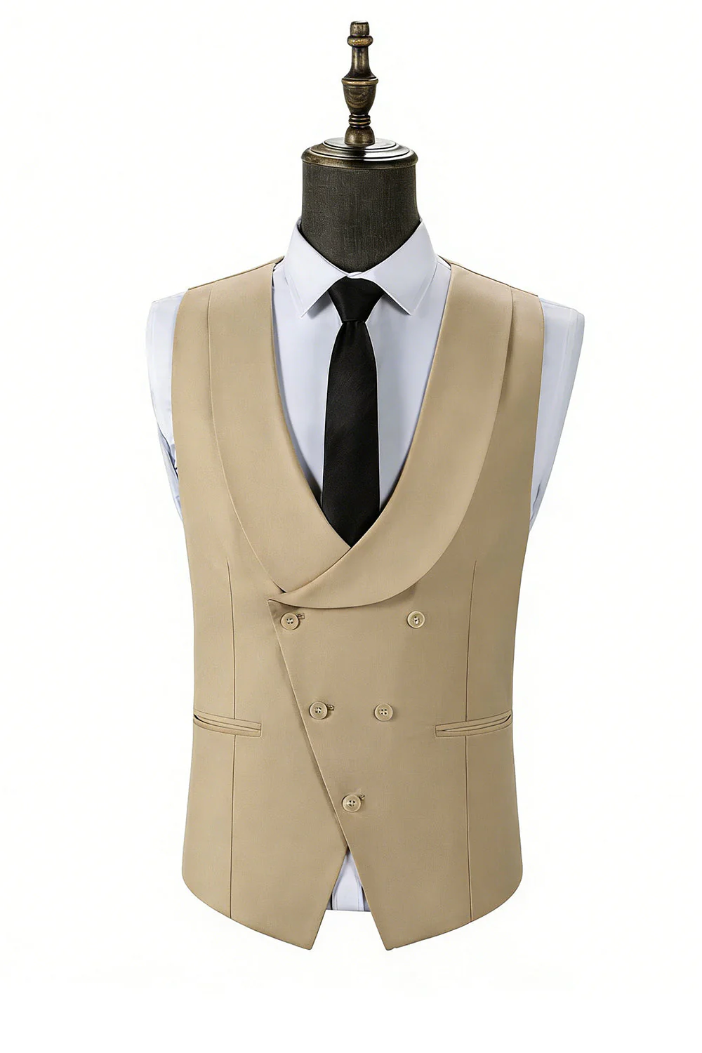 Costumes de bal pour hommes en revers de bal vert foncé en trois pièces à encoche unique - Image 5