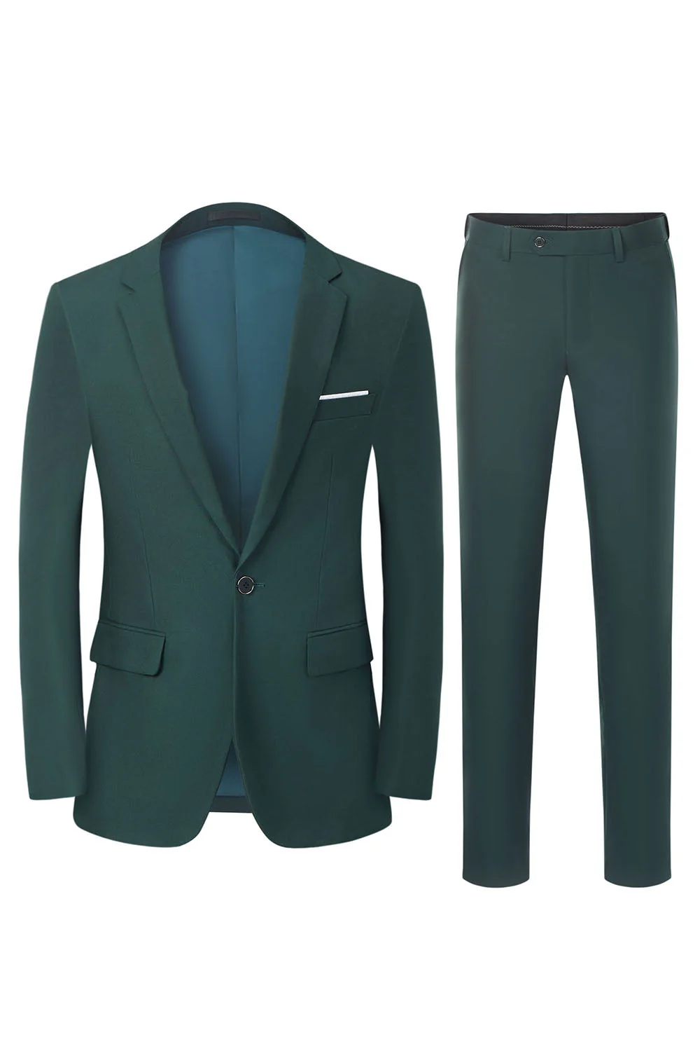 Costumes de mariage Slim Fit 2 Pièces Vert foncé 2 Pièces