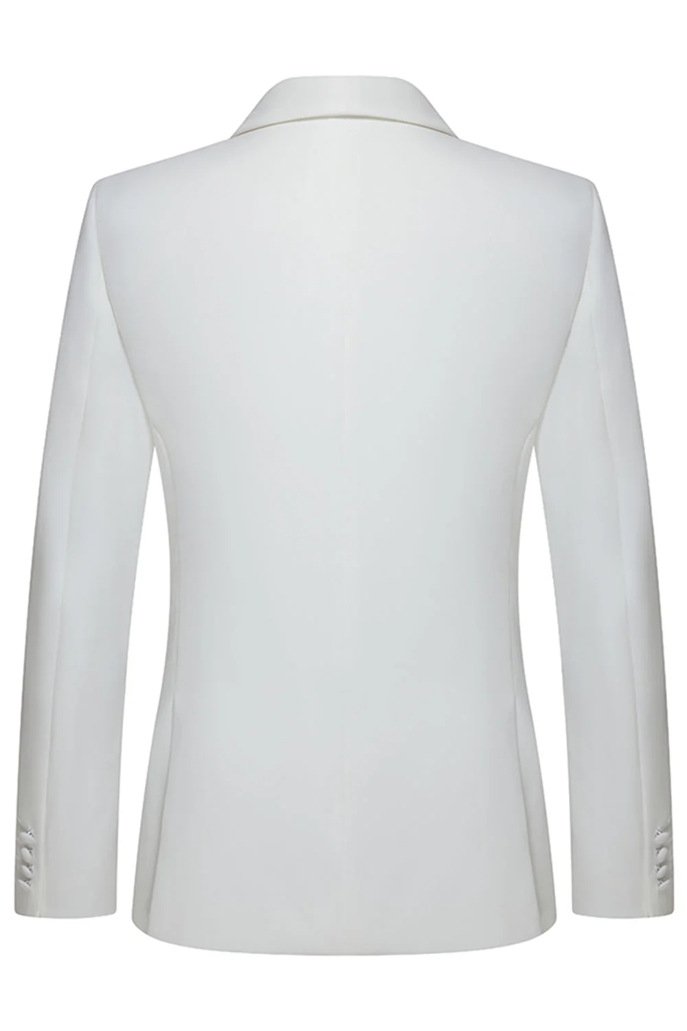 Costumes de mariée homme en revers châle blanc slim cut - Image 3