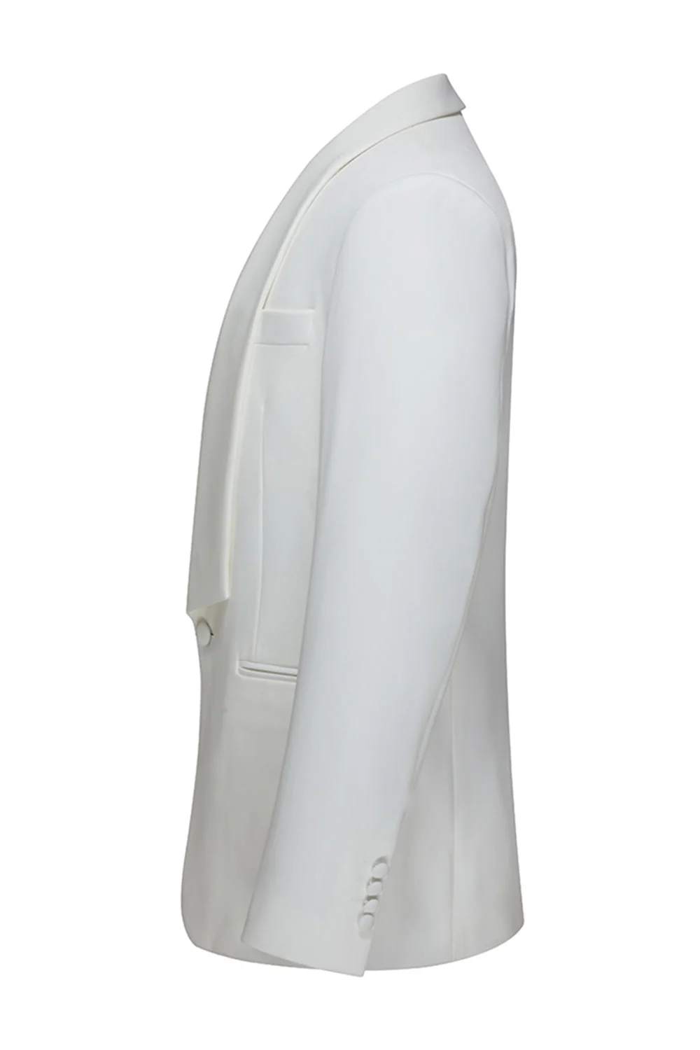 Costumes de mariée homme en revers châle blanc slim cut - Image 4