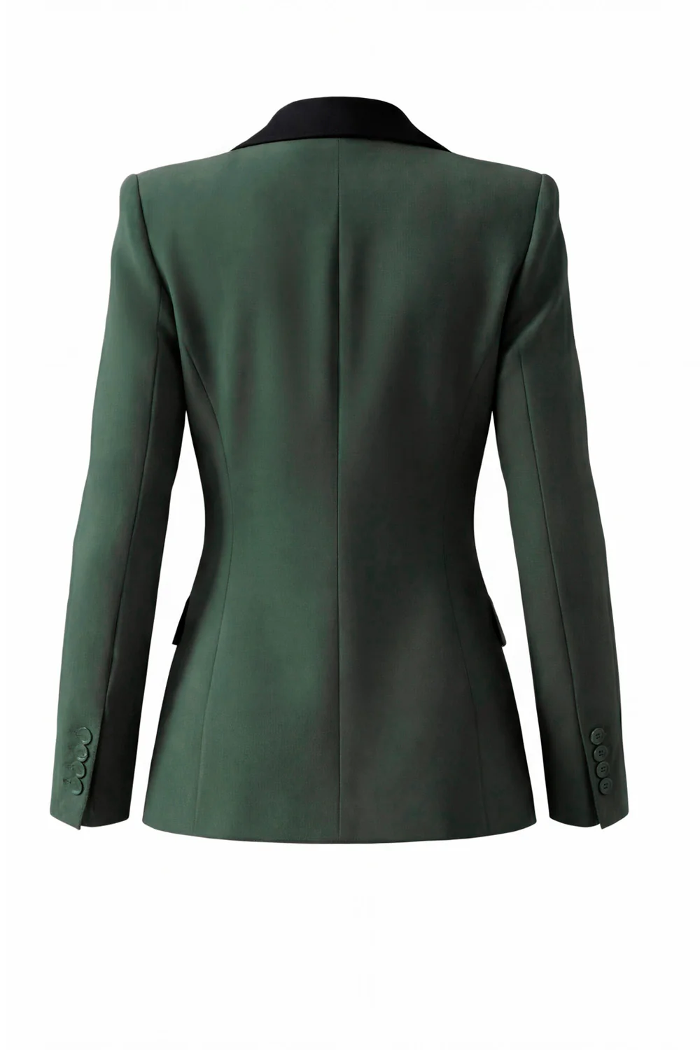 Costume d'affaires femme 2 pièces vert foncé revers pointe un bouton - Image 8