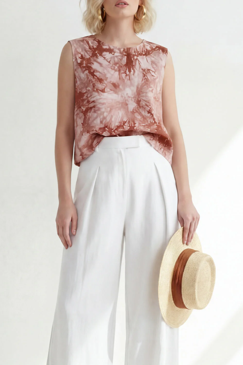 Costumes féminins à col rond à 2 pièces bleu imprimés en bleu - Image 16