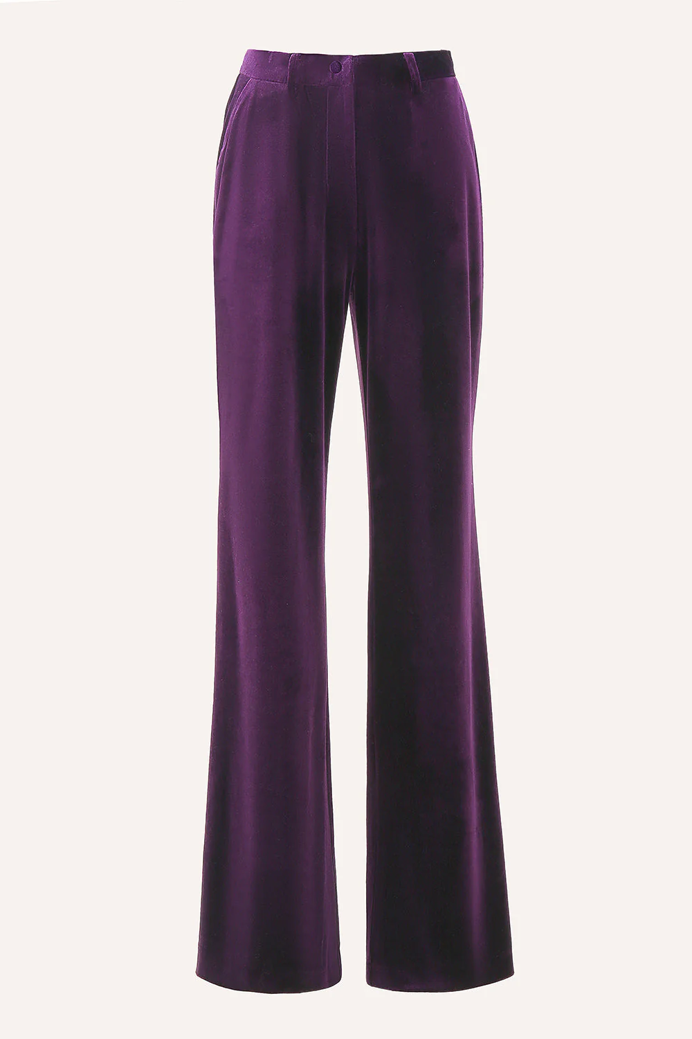Costumes féminins à simple poitrine en 2 pièces en velours prune à pointe - Image 7
