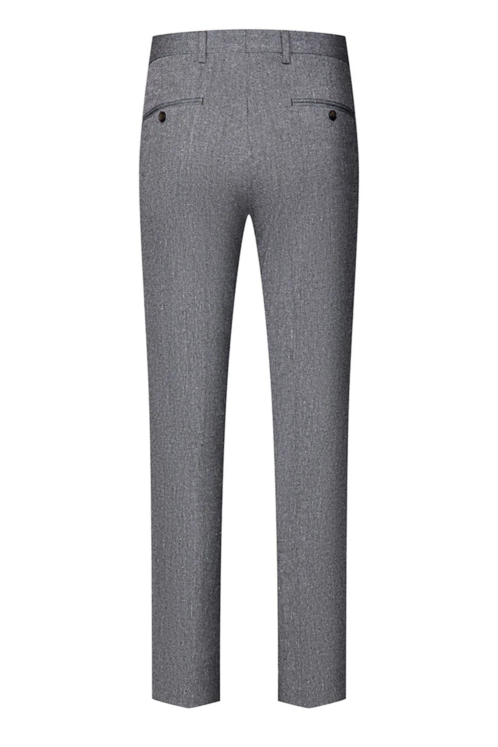 Costumes gris 3 pièces à revers cranté pour hommes - Image 6