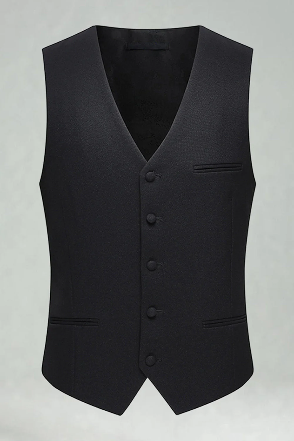 Costume de bal homme 3 pièces noir revers pointe un bouton - Image 3