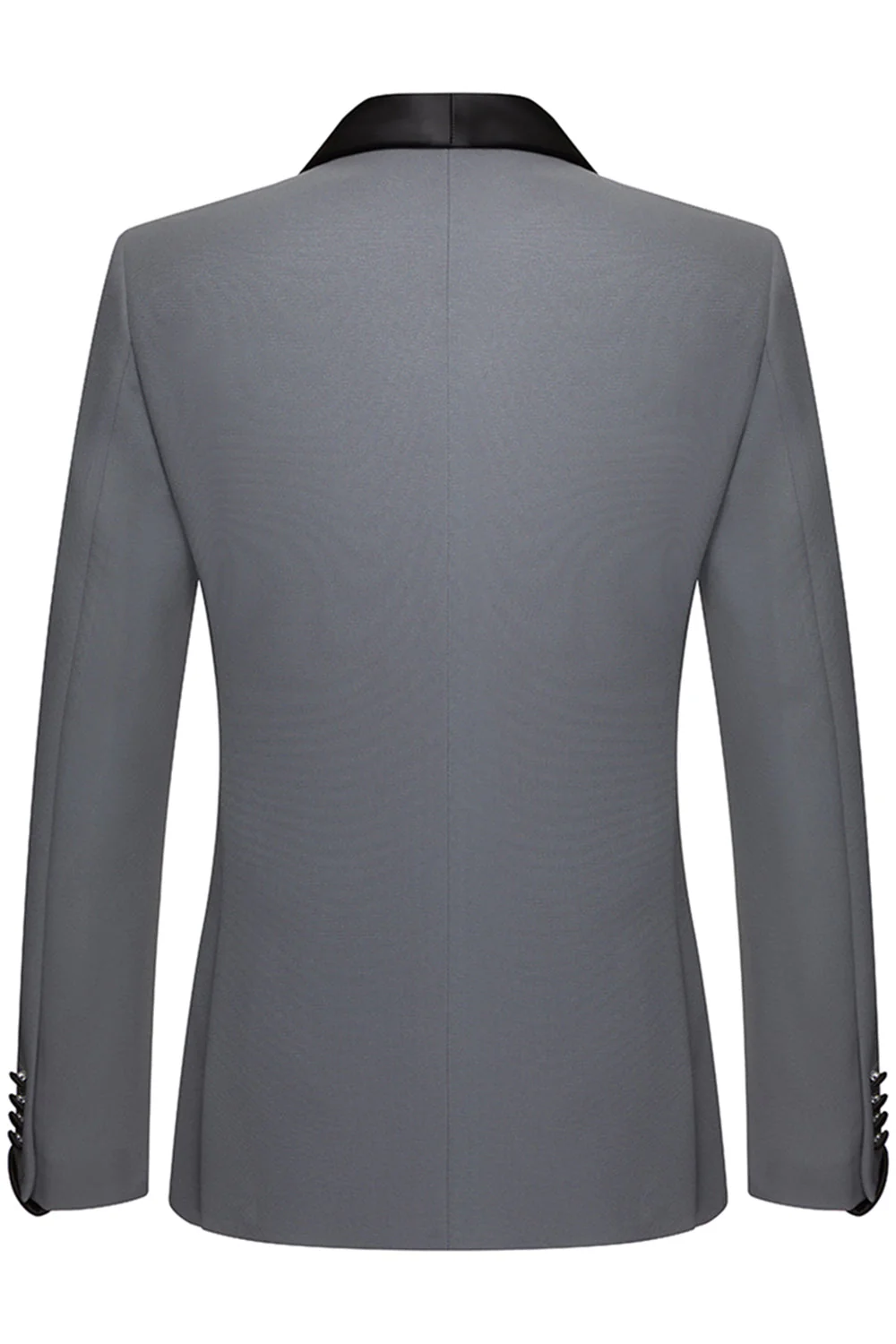 Costumes pour hommes en châle gris slim fit en 2 pièces - Image 3