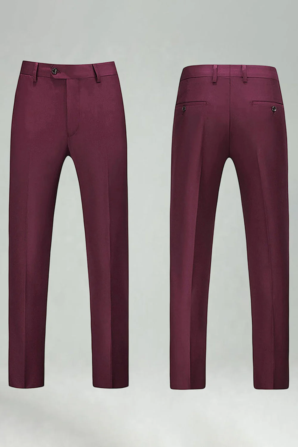 Costumes pour hommes taille haute rouge bordeaux pour un mariage - Image 3