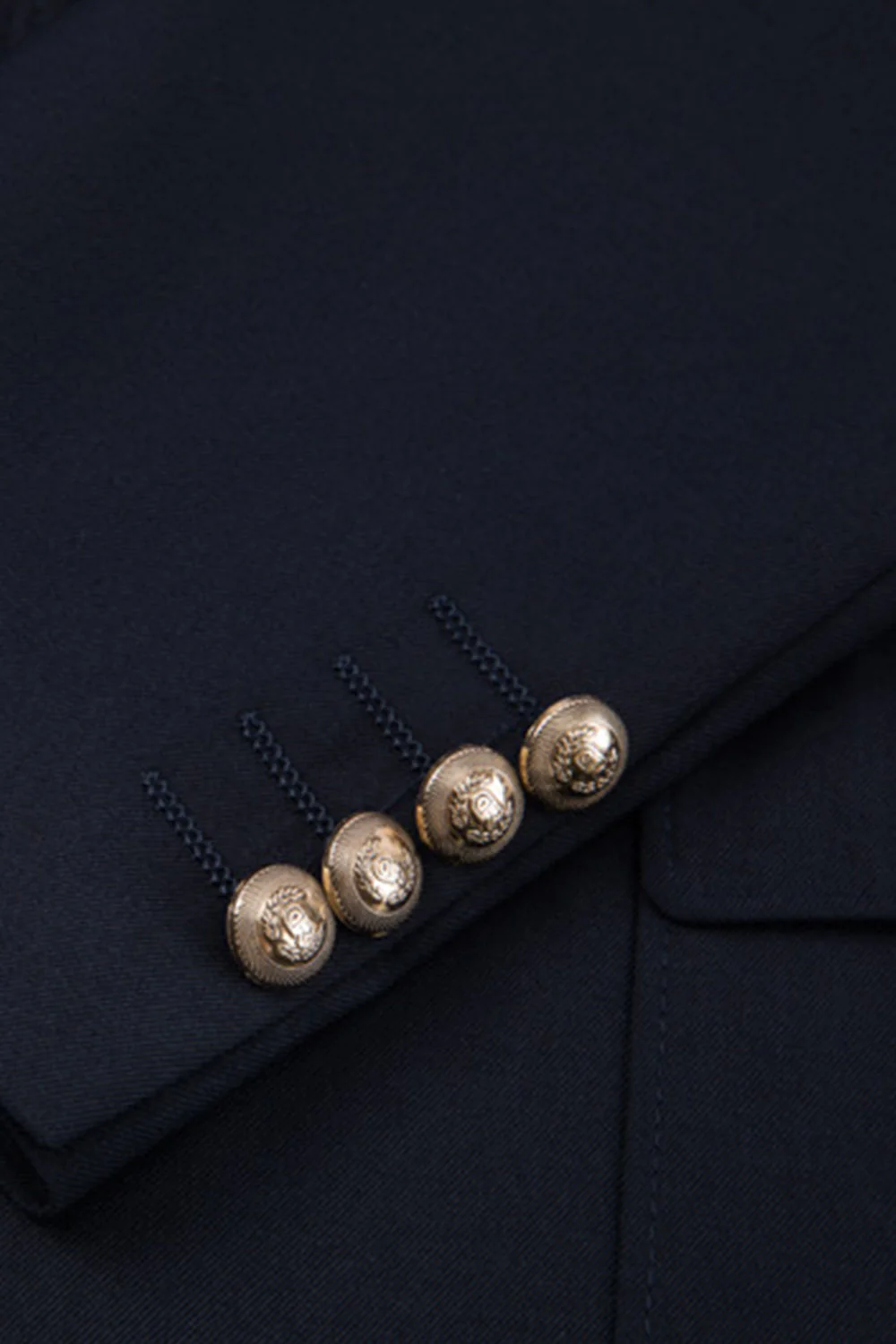Costumes simple à boutonnage deux pièces bleu marine foncé - Image 6