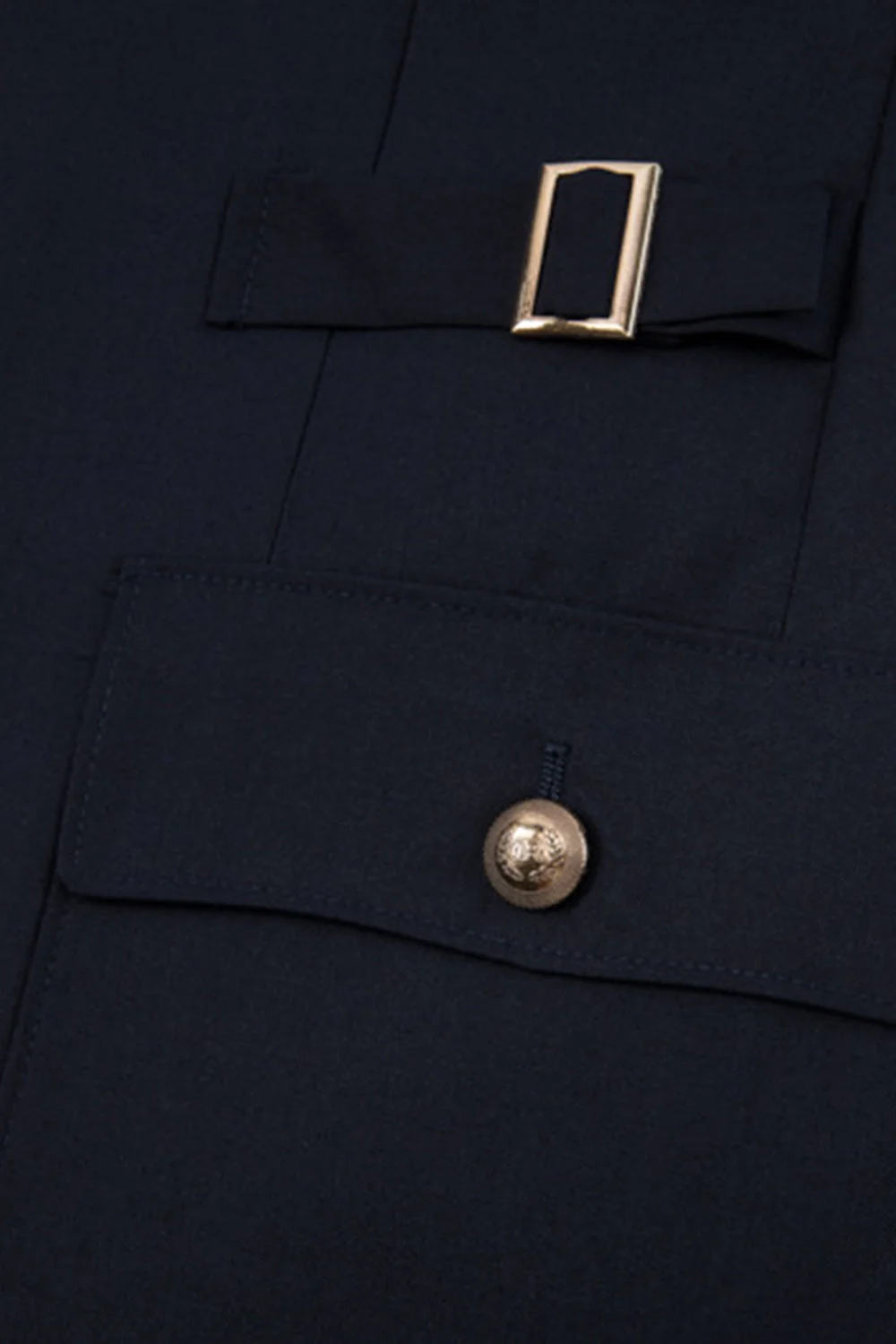 Costumes simple à boutonnage deux pièces bleu marine foncé - Image 7