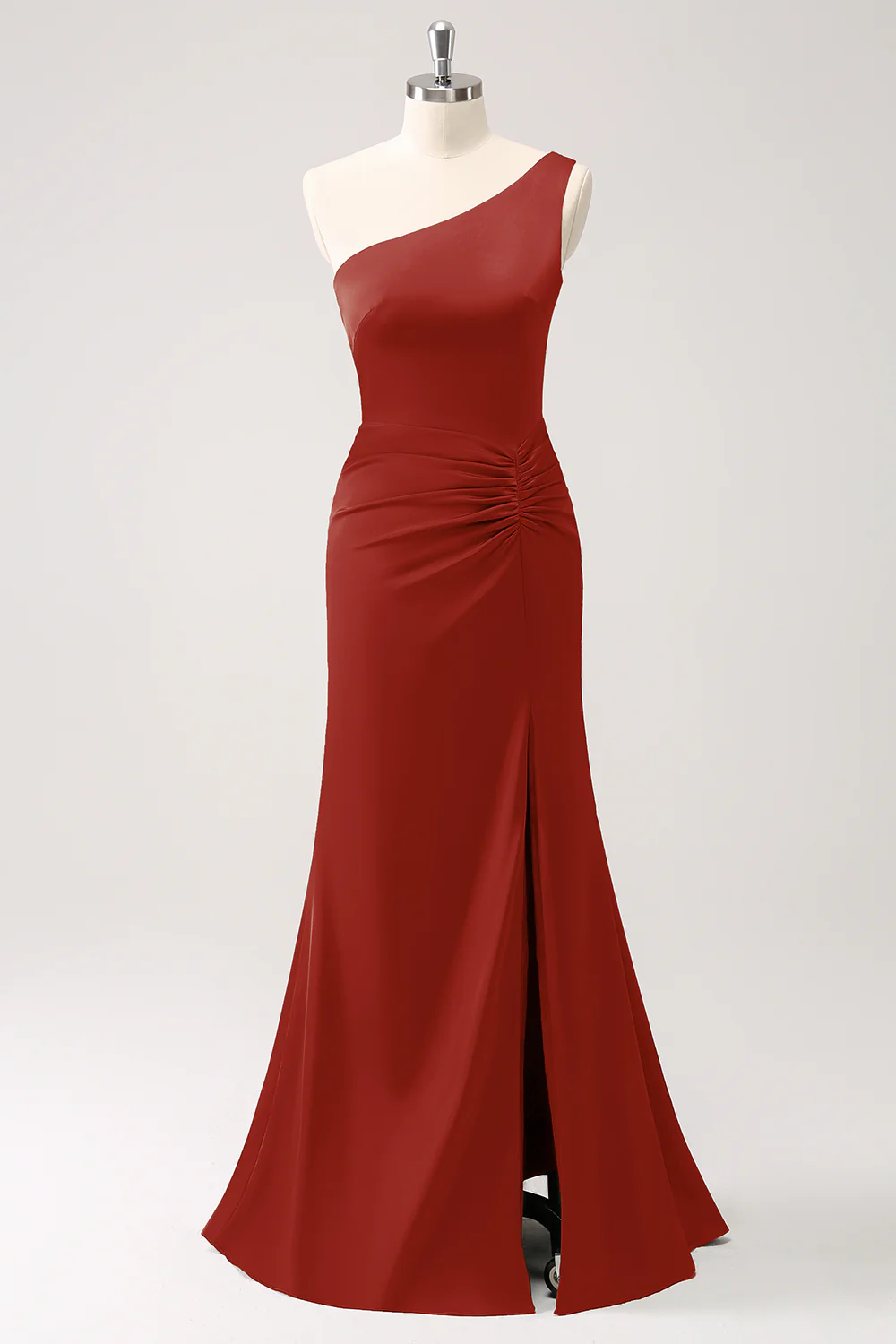 Crépuscule une épaule sirène satin longue robe de demoiselle d’honneur - Image 11