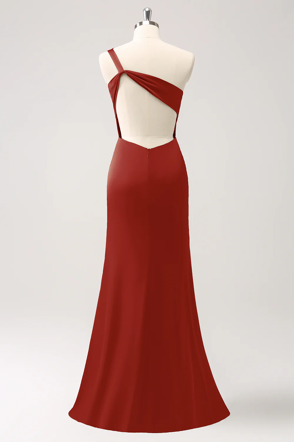 Crépuscule une épaule sirène satin longue robe de demoiselle d’honneur - Image 12