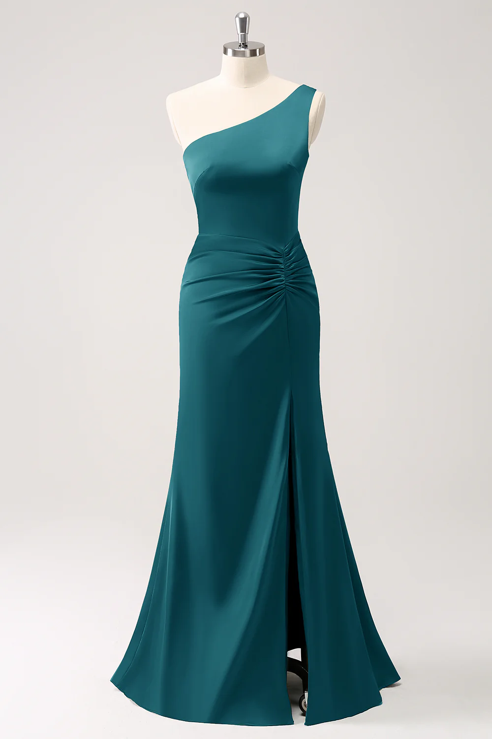 Crépuscule une épaule sirène satin longue robe de demoiselle d’honneur - Image 7