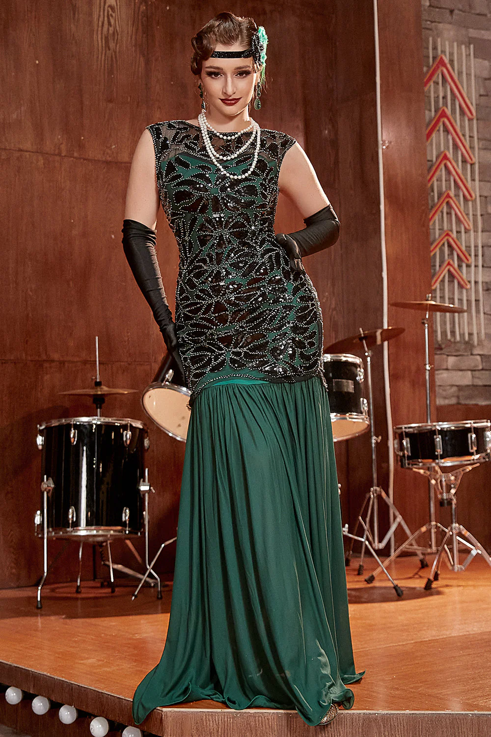 Rétro Robe de Soirée Années 20 A Paillettes - Image 7