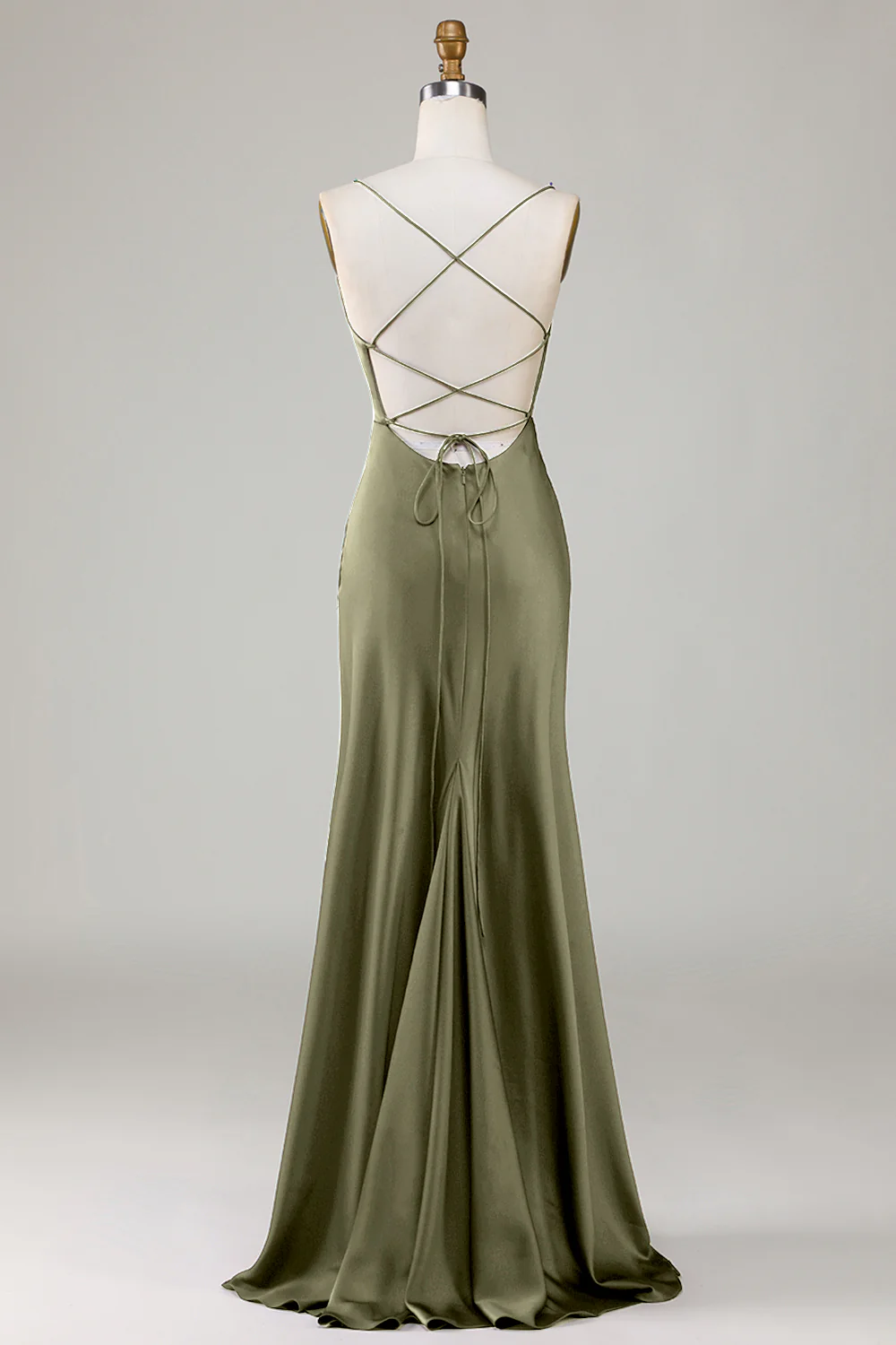 Robe de demoiselle d'honneur longue bordeaux dos lacé avec fente - Image 15