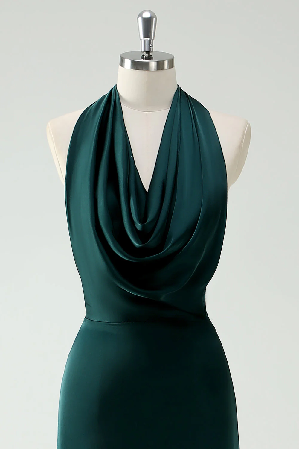 Dos nu pin vert sirène longue robe de demoiselle d’honneur avec fente - Image 4