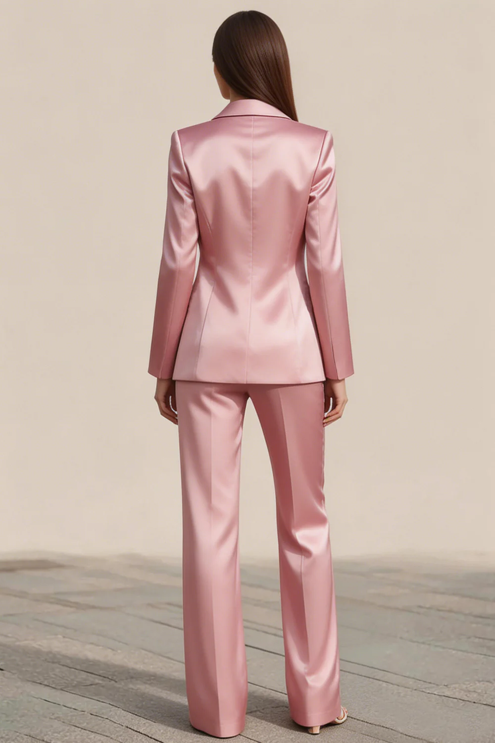 Dusty Rose Costumes d’affaires 2 pièces à revers crantés - Image 2