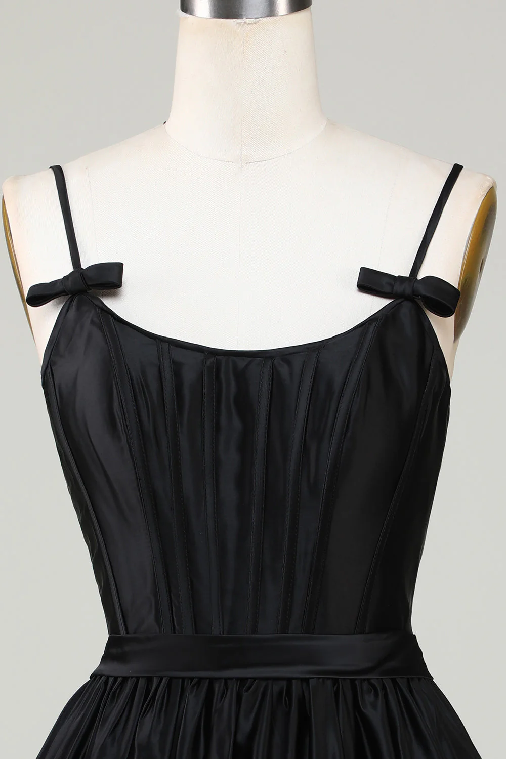 Élégantes bretelles spaghetti A-Line Fuchsia Robe courte de cocktail avec nœud papillon - Image 10