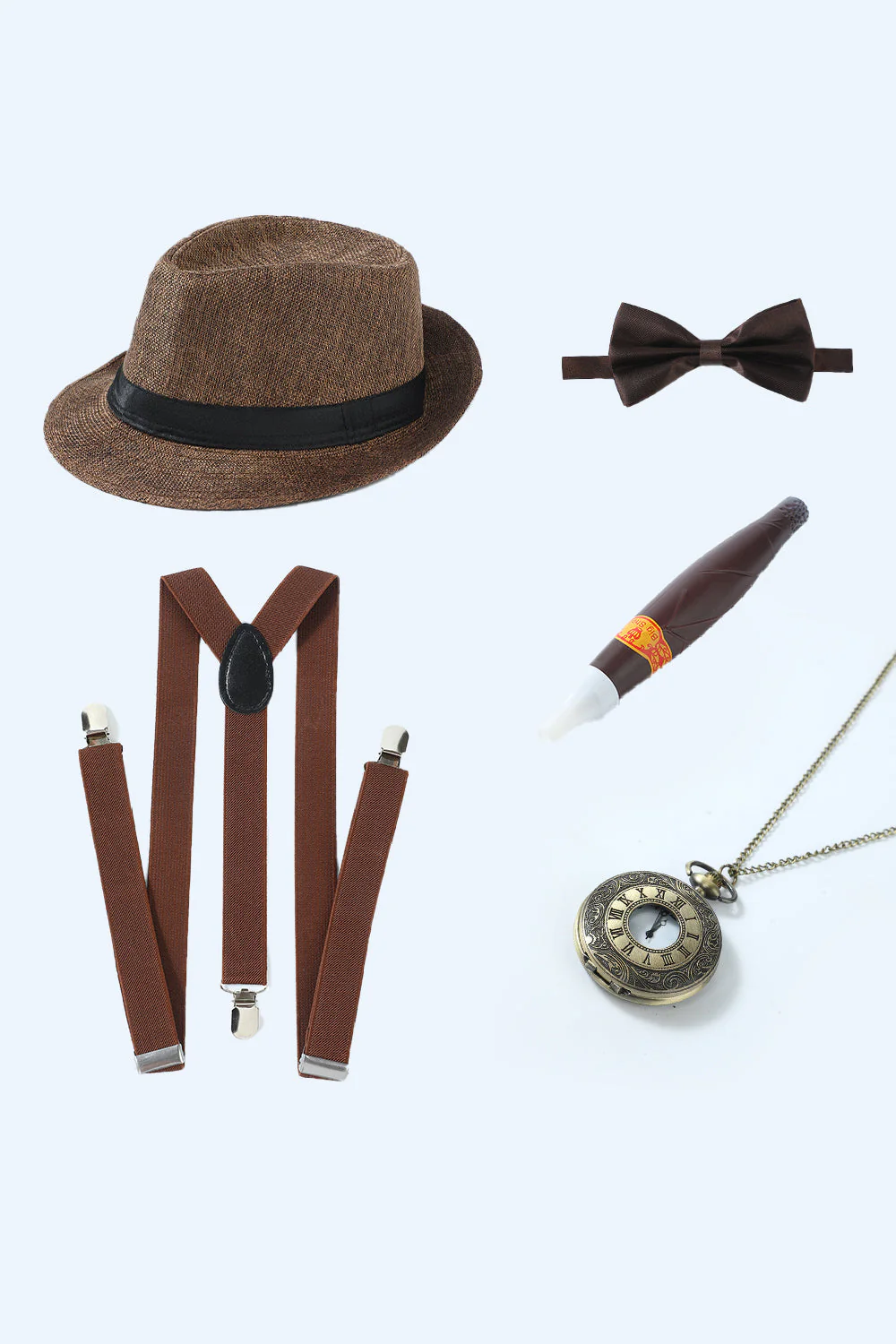 Ensemble d’accessoires blanc des années 20 pour hommes - Image 14