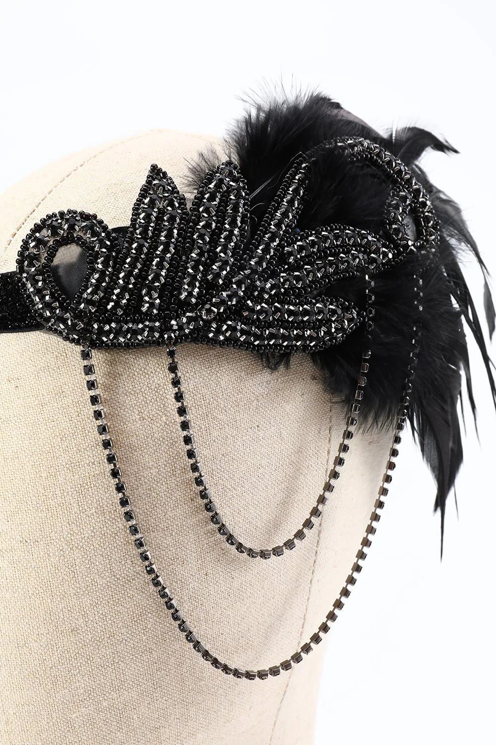 Ensemble d’accessoires flapper noir des années 1920 - Image 5