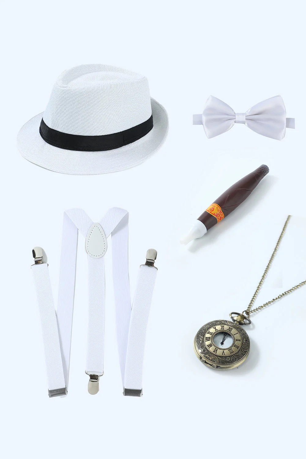 Ensemble d’accessoires gris des années 20 pour hommes - Image 9